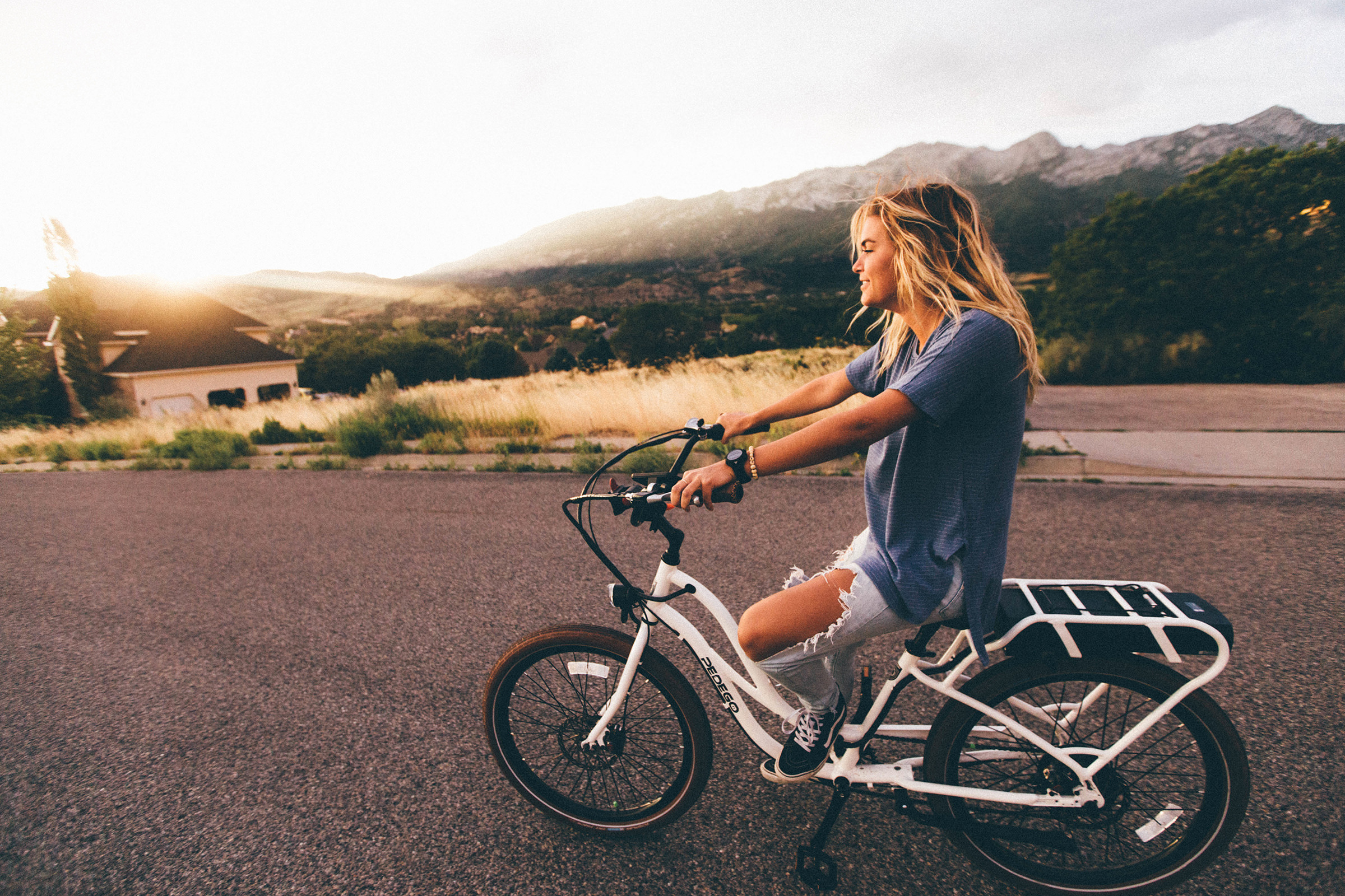 Woman Riding a Bicycle